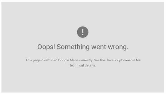 Google Maps kaart error