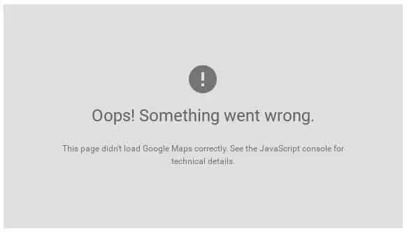Google Maps kaart error
