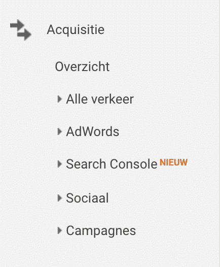 Google analytics acquisitie onderdeel