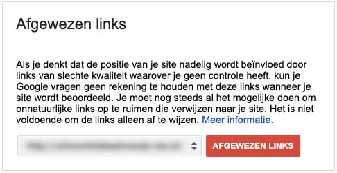 Disavow Tool links afwijzen