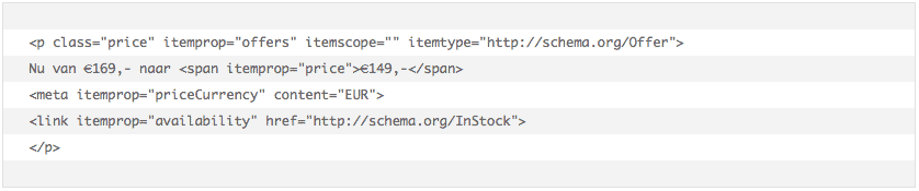 HTML zonder structured data opmaak