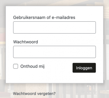 login scherm wordpress wachtwoord vergeten