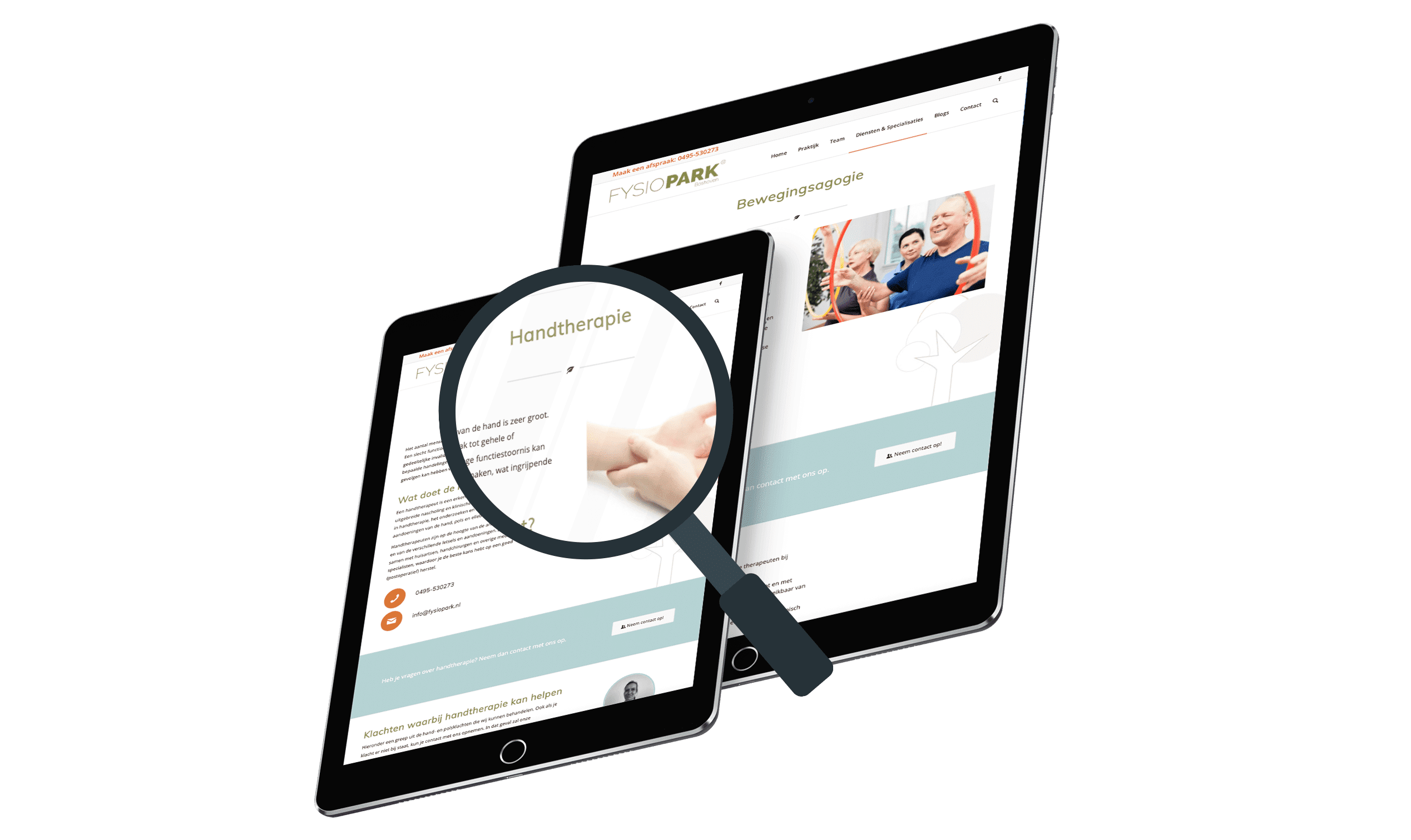 case fysiopark nieuwe website online marketing seo sea