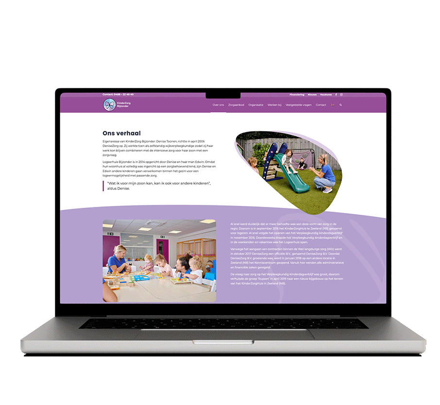 wordpress maatwerk website voor zorgorganisatie