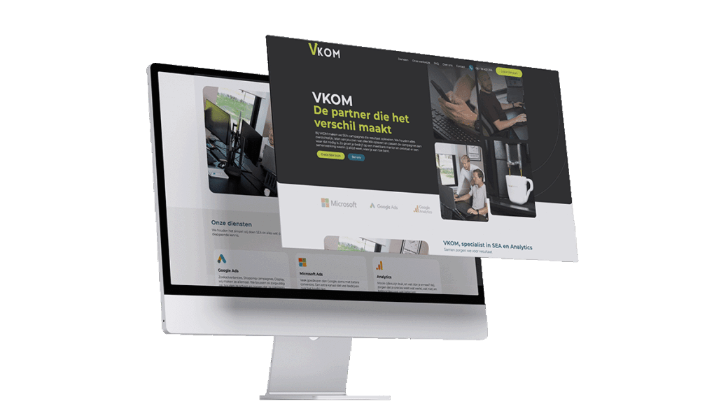 webdesign voor vkom sea bureau google analytics website