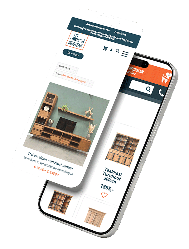 Ontwerp voor mobile first website webdesign voor WordPress website op mobiel