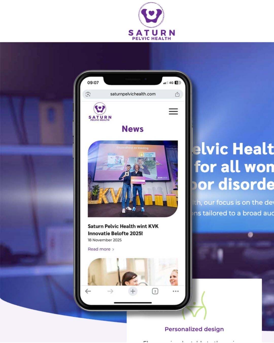 website-pelvic-health website realisatie in WordPress