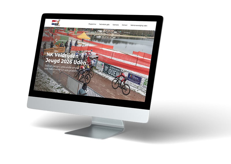 evenementen website voor wielervereniging ten behoeve van WK Veldrijden Jeugd.