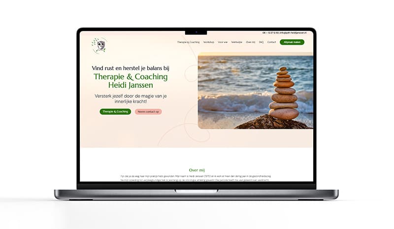 WordPress website met passende branding voor therapeut uit Brabant.