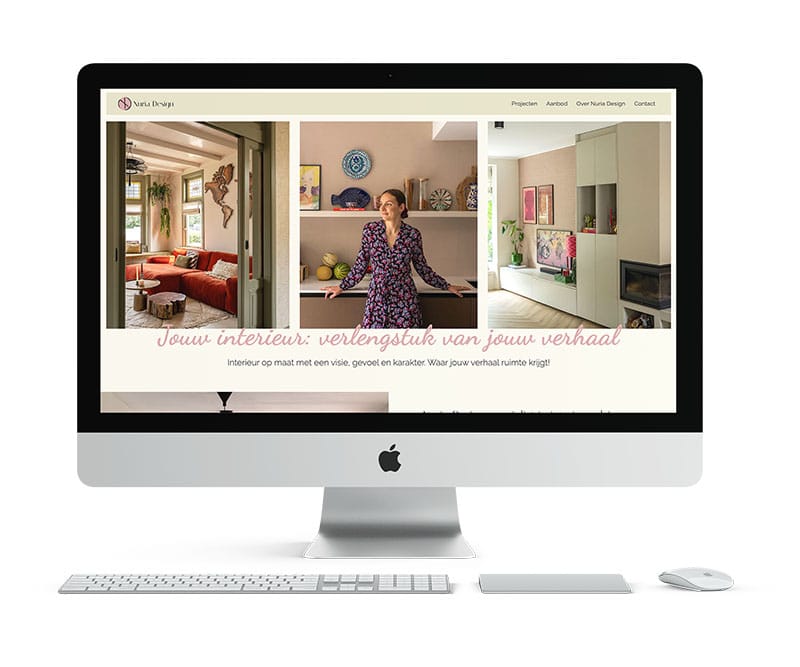 Eenvoudig te onderhouden website voor Nuria Design.