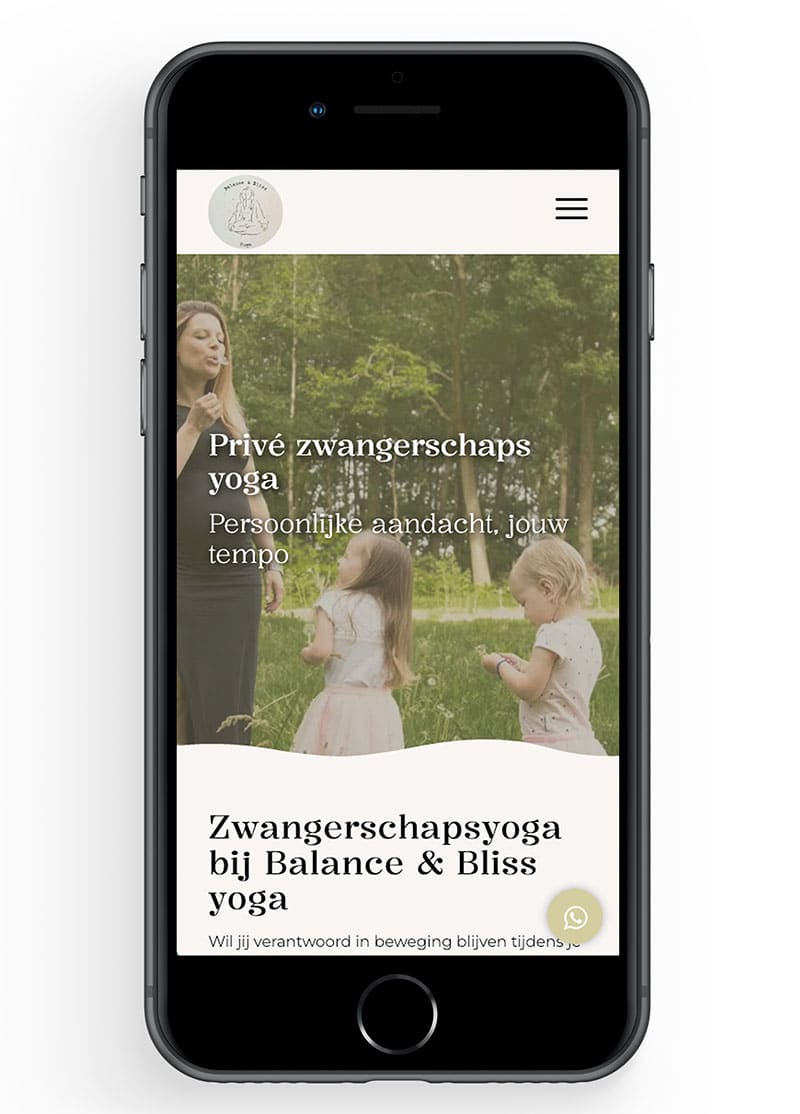 Mobielvriendelijke WordPress website voor een yogapraktijk.